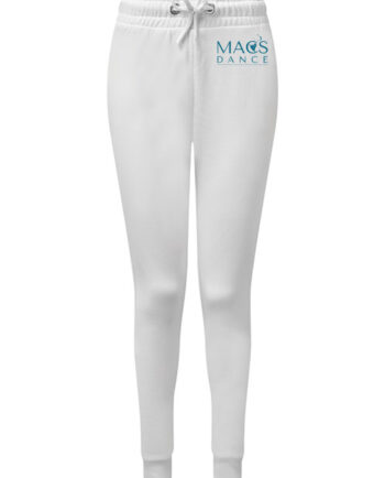 MACS Dance Teal Glitter Print White Fitted Joggers