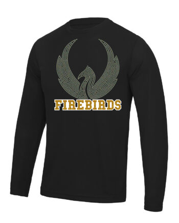 Firebirds Cheerleading Rhinestone Long Sleeved T-Shirt