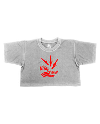 Flitecrew Trampoline & Cheer Club Grey Cropped T-Shirt