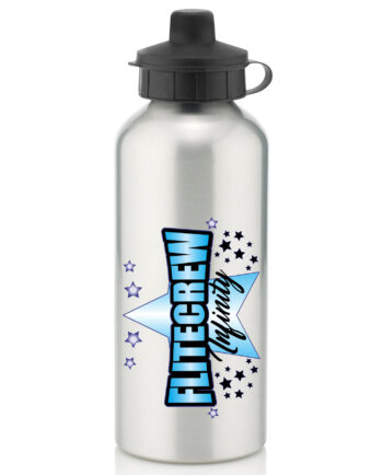 Flitecrew Infinity Silver Water Bottle – Personalisation available.