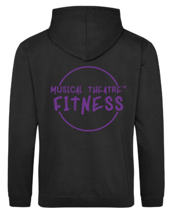 Musical Theatre Fitness Plain Print Black Pullover Hoodie