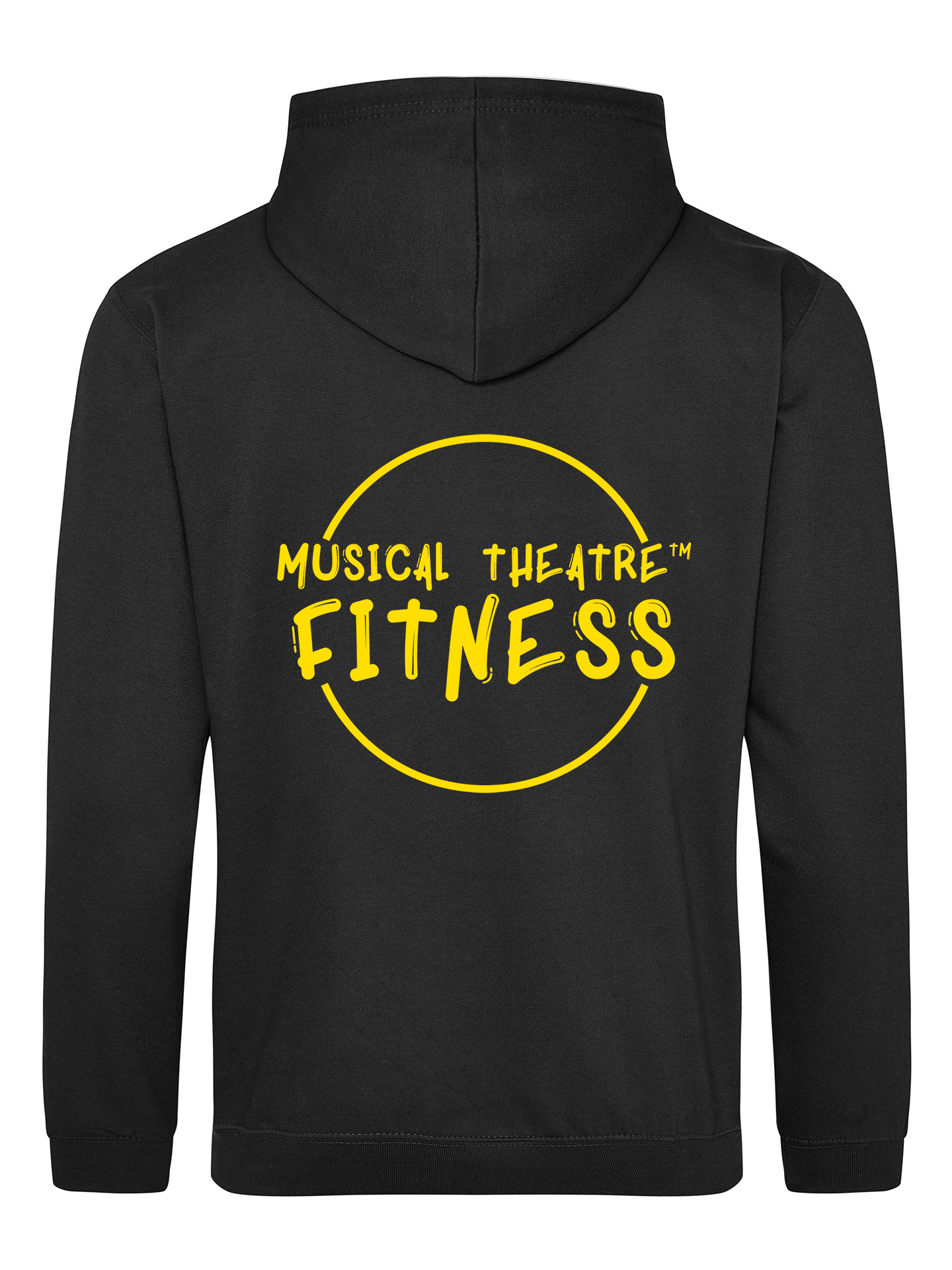 Musical Theatre Fitness Plain Print Black Pullover Hoodie - Image 3