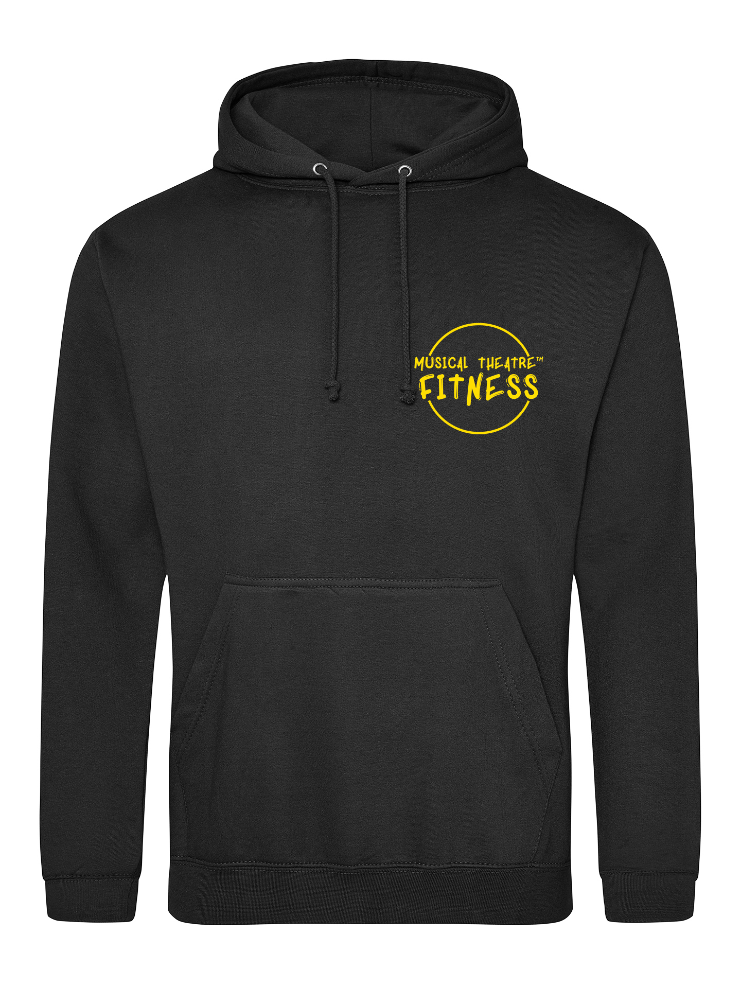 Musical Theatre Fitness Plain Print Black Pullover Hoodie - Image 4