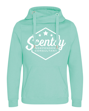Authorized Scentsy Vendor Printed Peppermint Cross Over Pullover Hoodie