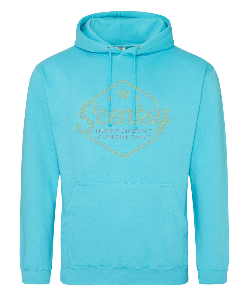 Authorized Scentsy Vendor Sparkle Tropical Blue Pullover Hoodie