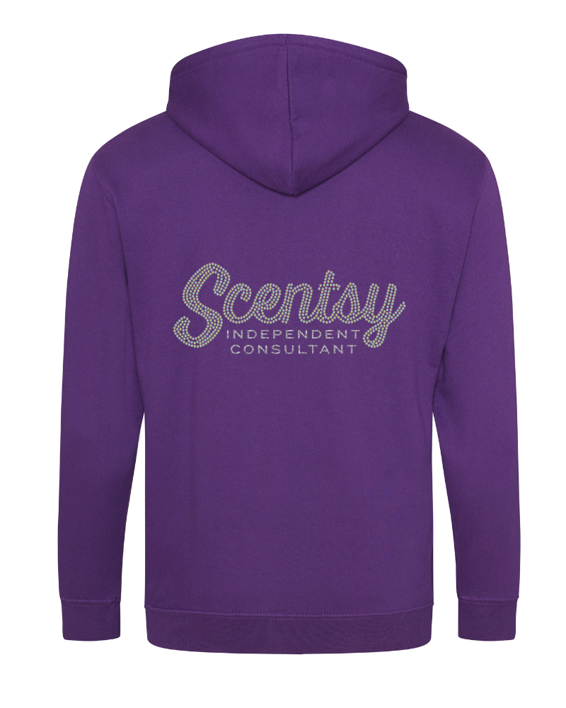 Authorized Scentsy Vendor Sparkle Purple Zipped Hoodie - Image 3