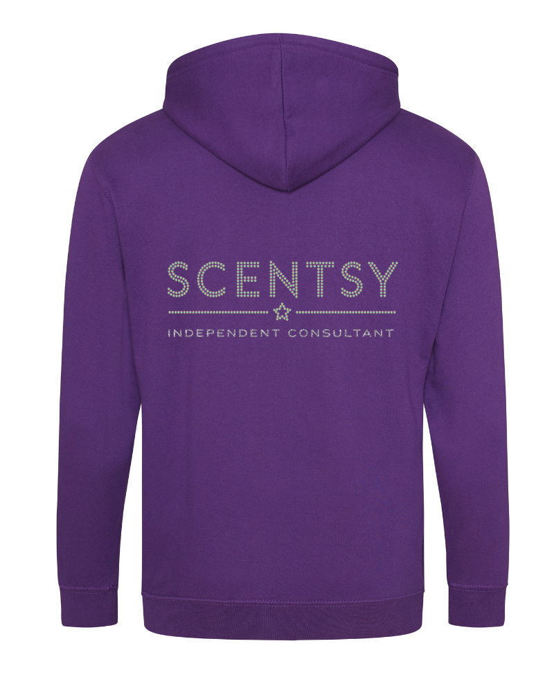 Authorized Scentsy Vendor Sparkle Purple Zipped Hoodie - Image 2