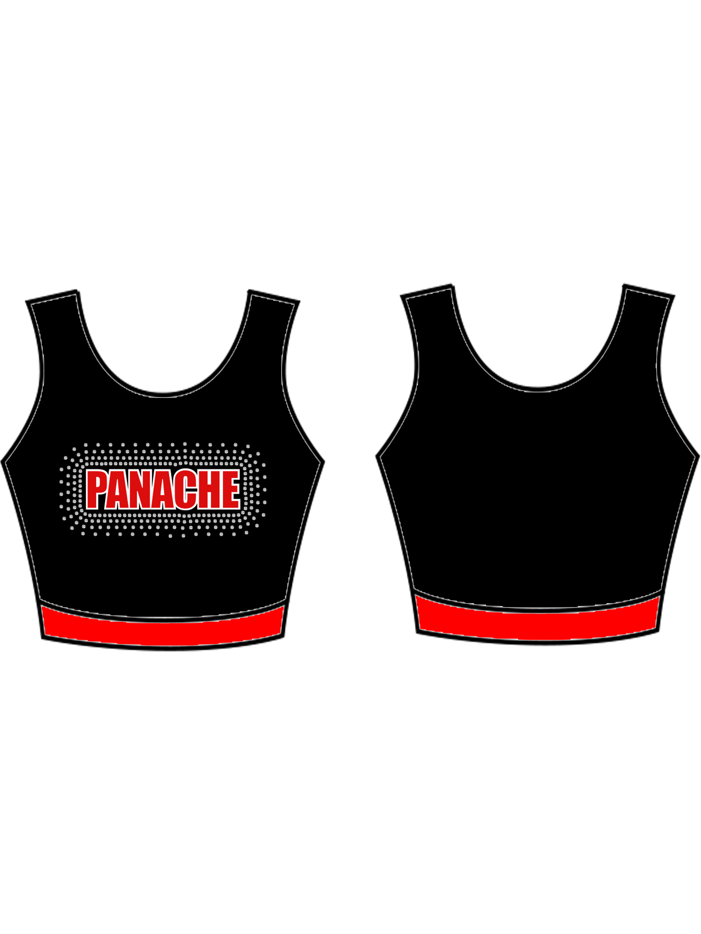 Panache Cheer And Dance Custom Lycra Crop Top - **CUSTOM LYCRA 6-8 WEEK LEAD TIME**