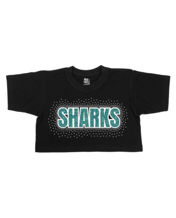 South West Sharks Black Cropped T-Shirt