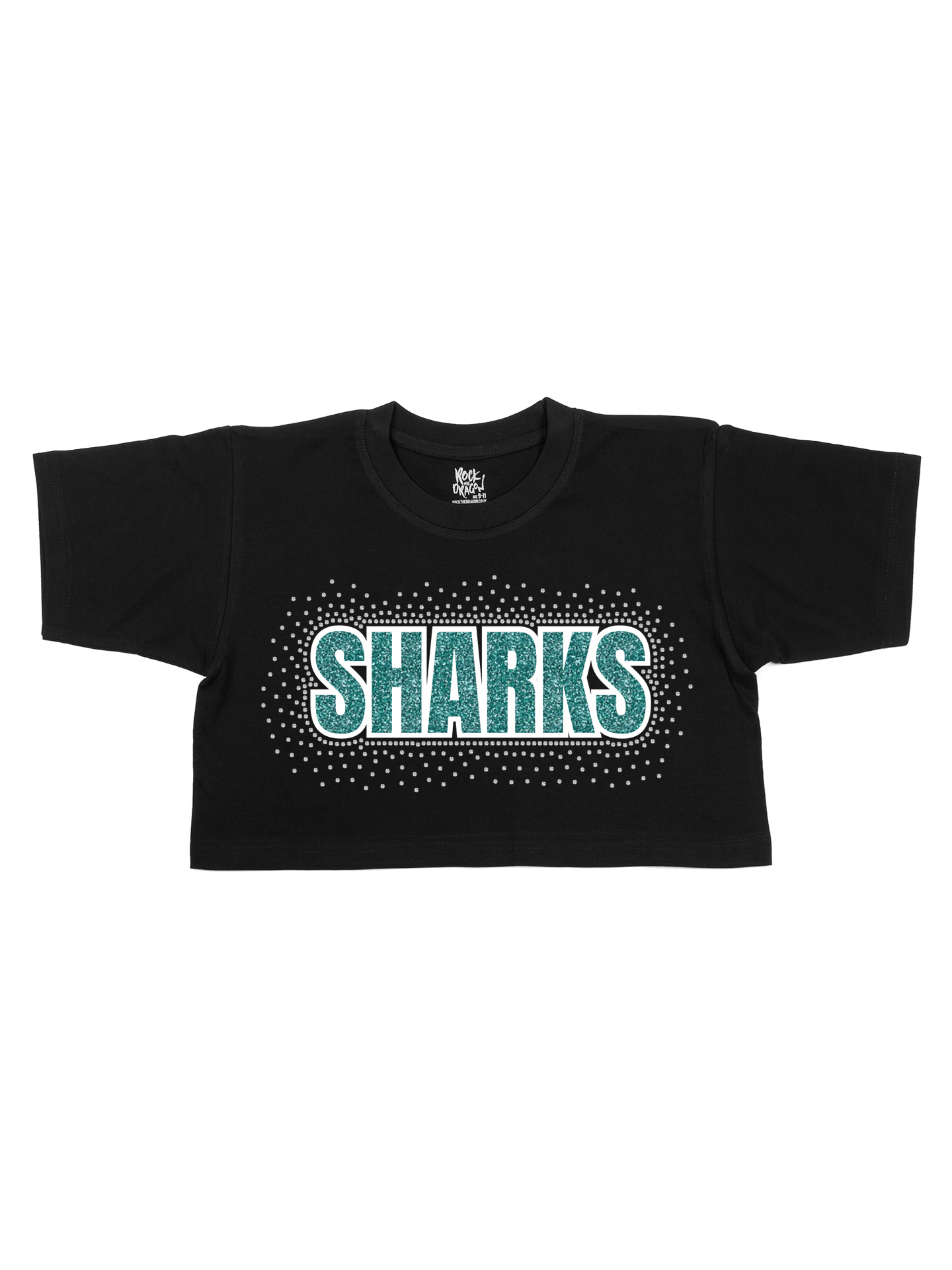 South West Sharks Black Cropped T-Shirt