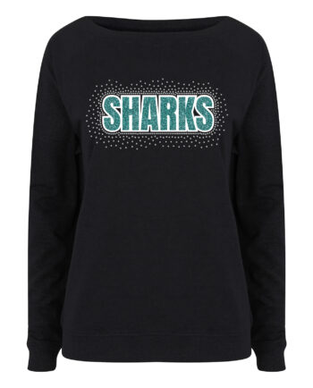South West Sharks Black Slouch Sweatshirt
