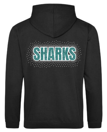South West Sharks Black Zipped Hoodie
