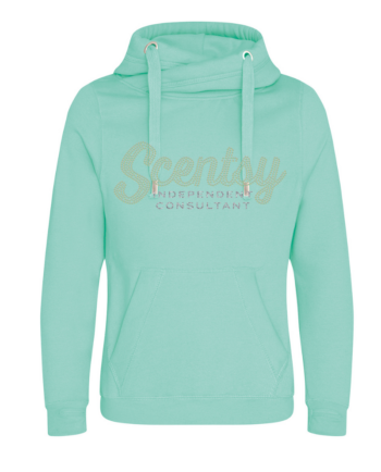 Authorized Scentsy Vendor Sparkle Peppermint Cross Neck Pullover Hoodie