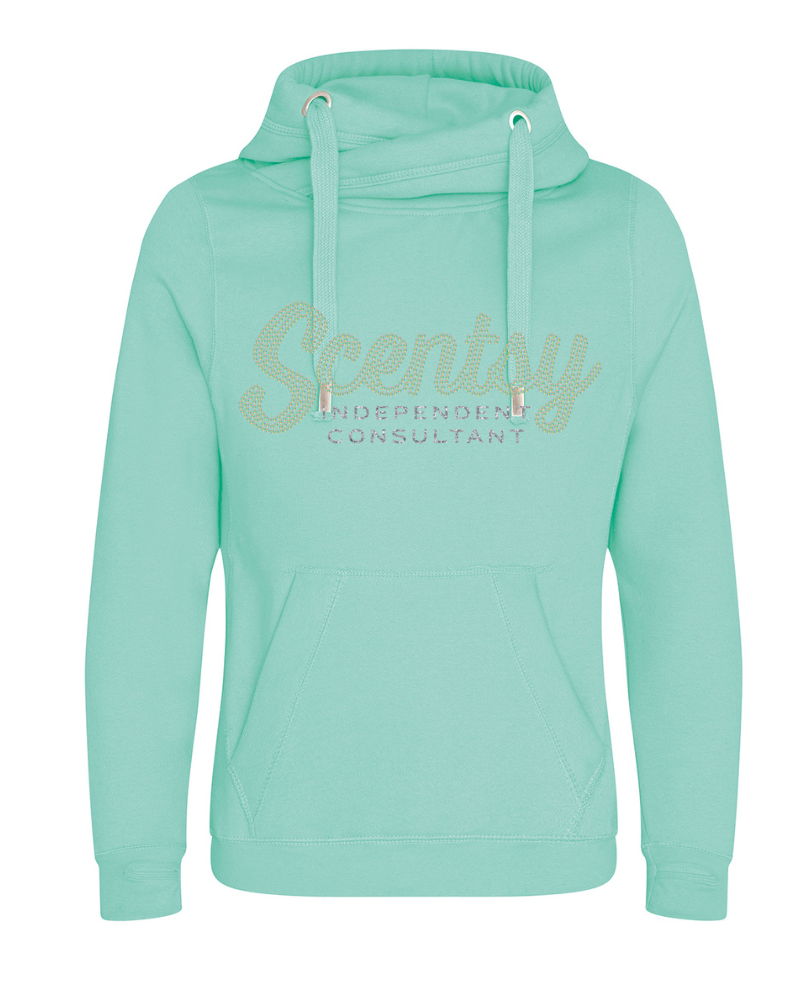 Authorized Scentsy Vendor Sparkle Peppermint Cross Neck Pullover Hoodie