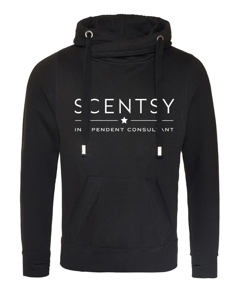 Authorized Scentsy Vendor Printed Charcoal Cross Neck Pullover Hoodie