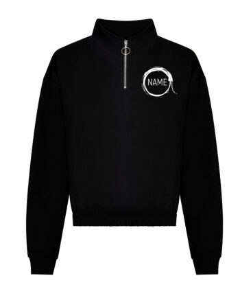 Arts Academy Womens 1/4 Zip Cropped Sweatshirt