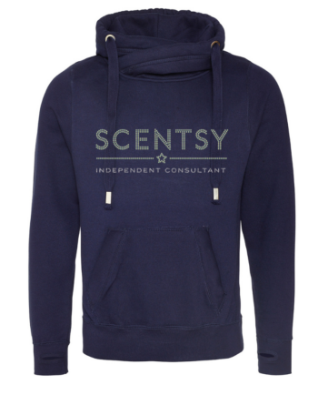 Authorized Scentsy Vendor Sparkle Oxford Navy Cross Neck Pullover Hoodie