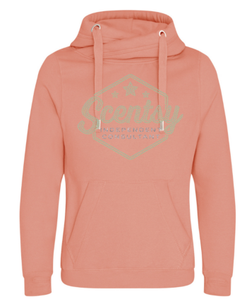 Authorized Scentsy Vendor Sparkle Dusky Pink Cross Neck Pullover Hoodie