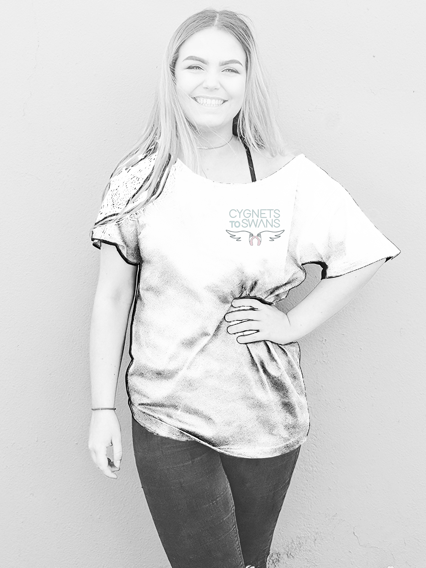 Cygnets To Swans Adult White Wide Neck T-shirt