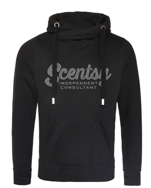 Authorized Scentsy Vendor Sparkle Jet Black Cross Neck Pullover Hoodie