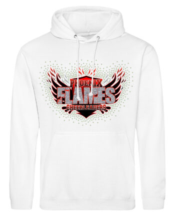 Phoenix Flames Cheerleading White Pullover Hoodie