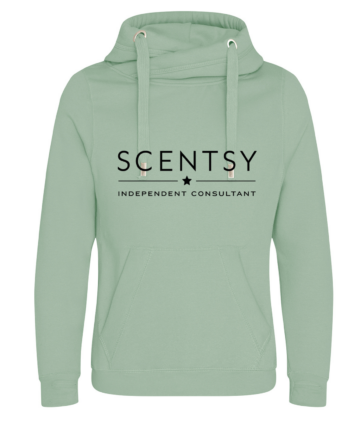 Authorized Scentsy Vendor Printed Dusky Green Cross Neck Pullover Hoodie