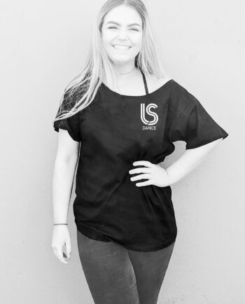 LS Dance Rhinestone Off The Shoulder T-Shirt