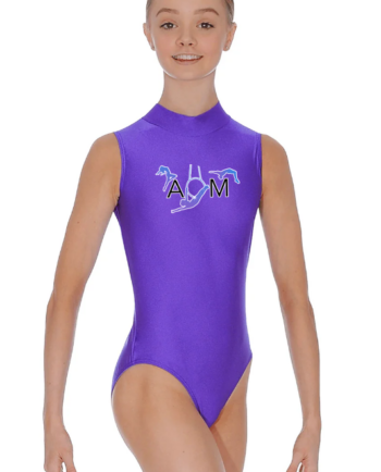 Academy Of Movement Purple Nylon Lycra Sleeveless Leotard