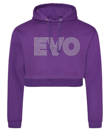 Cheer Evolution EVO Design Purple Cropped Hoodie