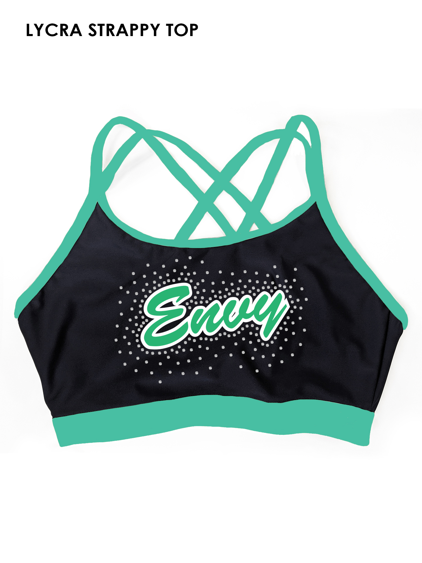 Caterham Allstars Cheerleading Envy Lycra Top**CUSTOM LYCRA 6-8 WEEK LEAD TIME**
