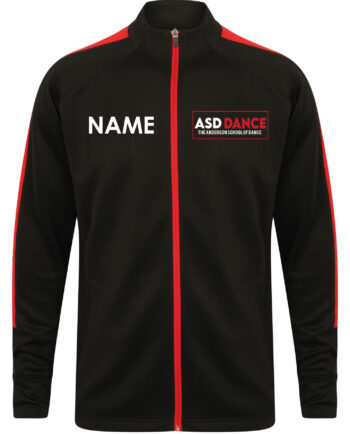 ASD Dance Print Black and Red Zipped Tracksuit Jacket