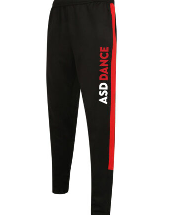 ASD Dance Black & Red Print Tracksuit Bottoms