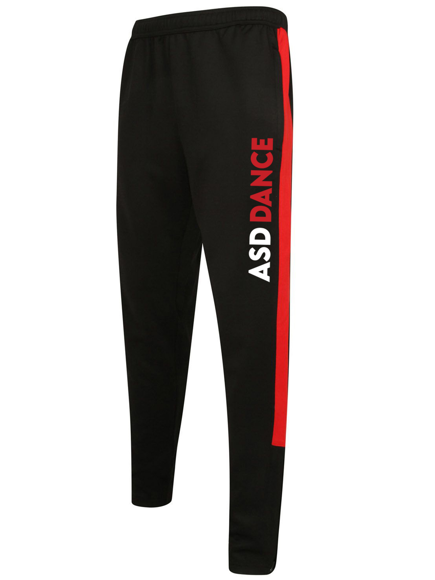 ASD Dance Black & Red Print Tracksuit Bottoms