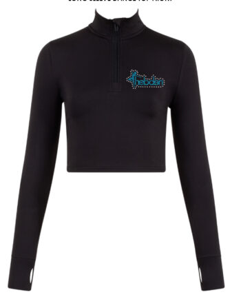 Hebden Rhinestone Long Sleeve Zip Crop Top