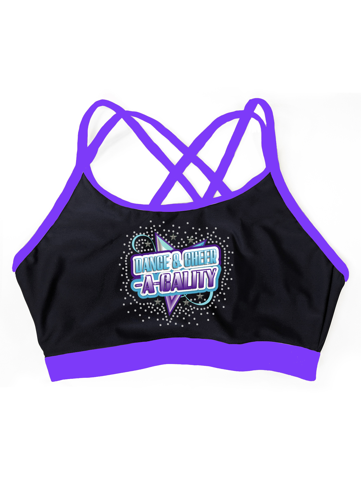 Dance & Cheer-A-Cality Custom Lycra Strappy Back Crop Top *6-8 Week Lead Time*