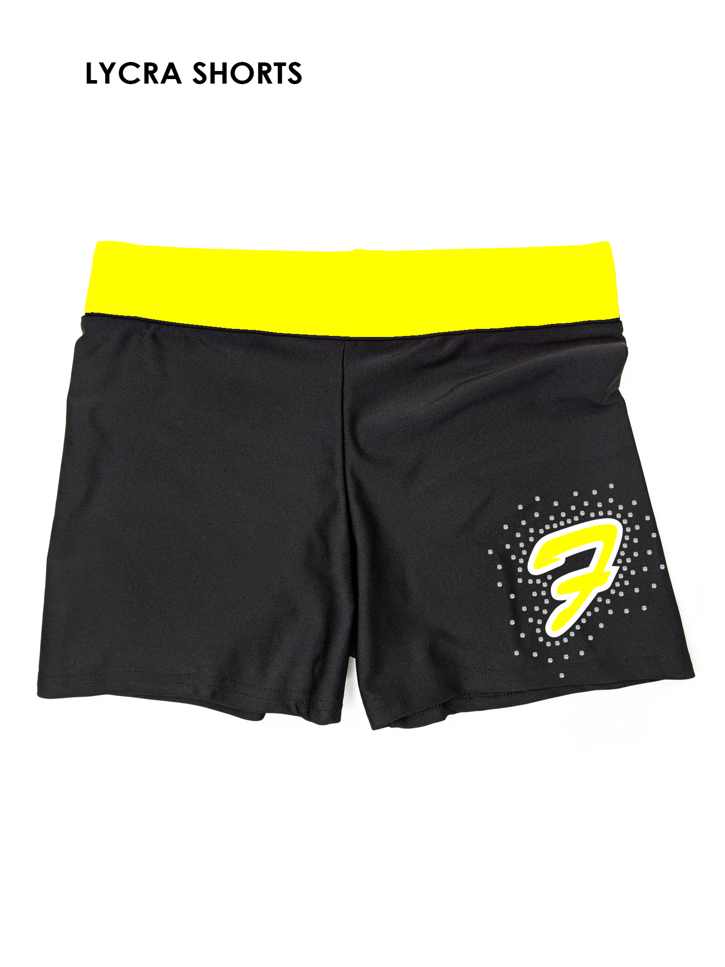 Caterham Allstars Cheerleading Team Fireflies Lycra Shorts**CUSTOM LYCRA 6-8 WEEK LEAD TIME**