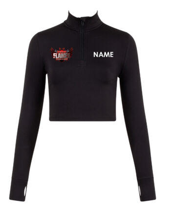 Phoenix Flames Cheerleading Long Sleeve Zip Crop Top
