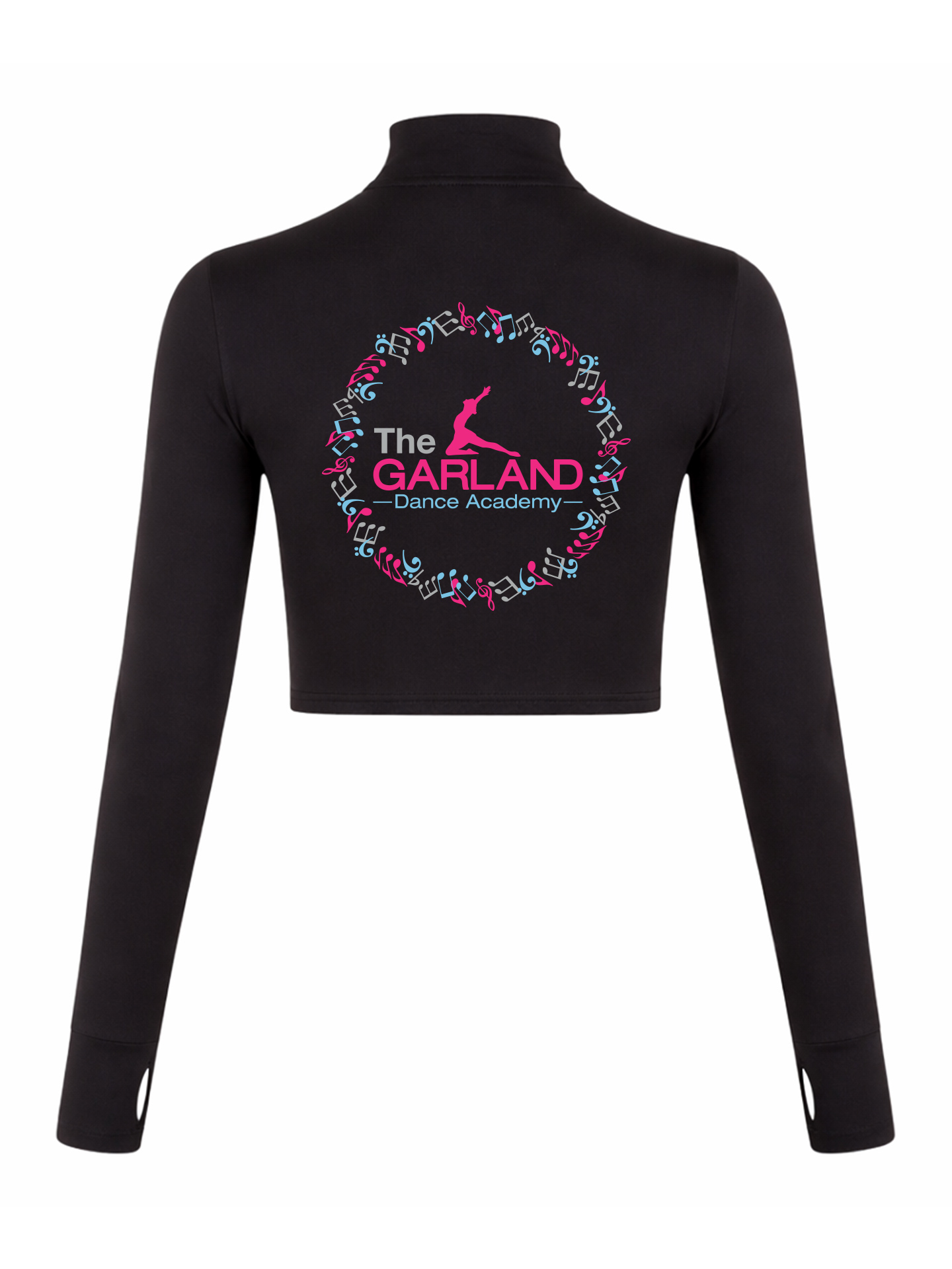 The Garland Dance Academy Long Sleeve Zip Crop Top