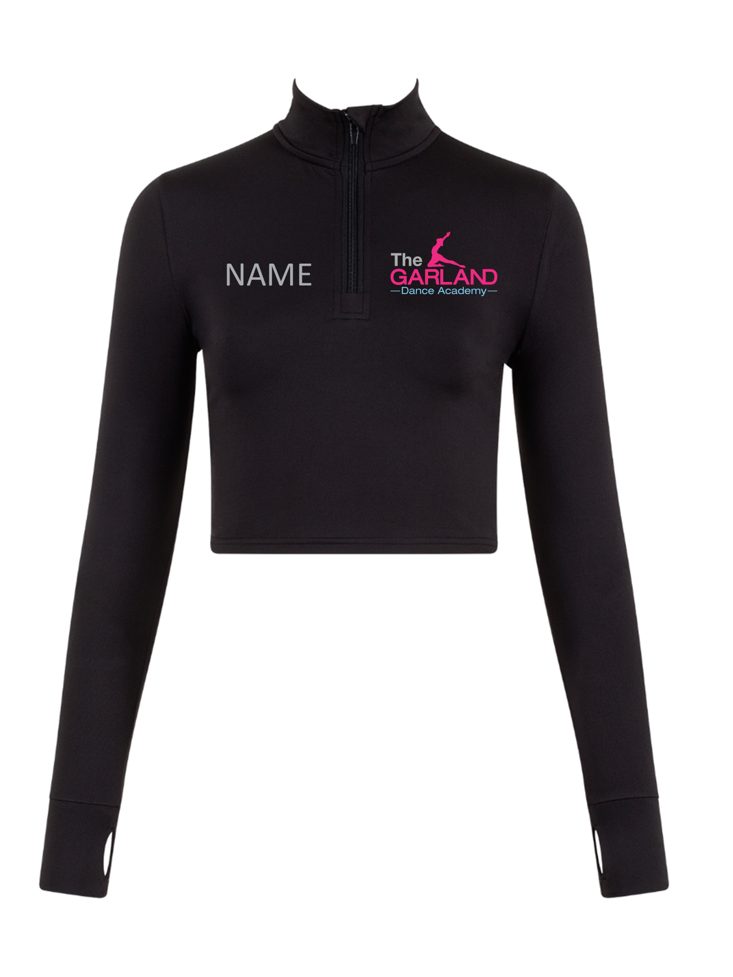 The Garland Dance Academy Long Sleeve Zip Crop Top - Image 2