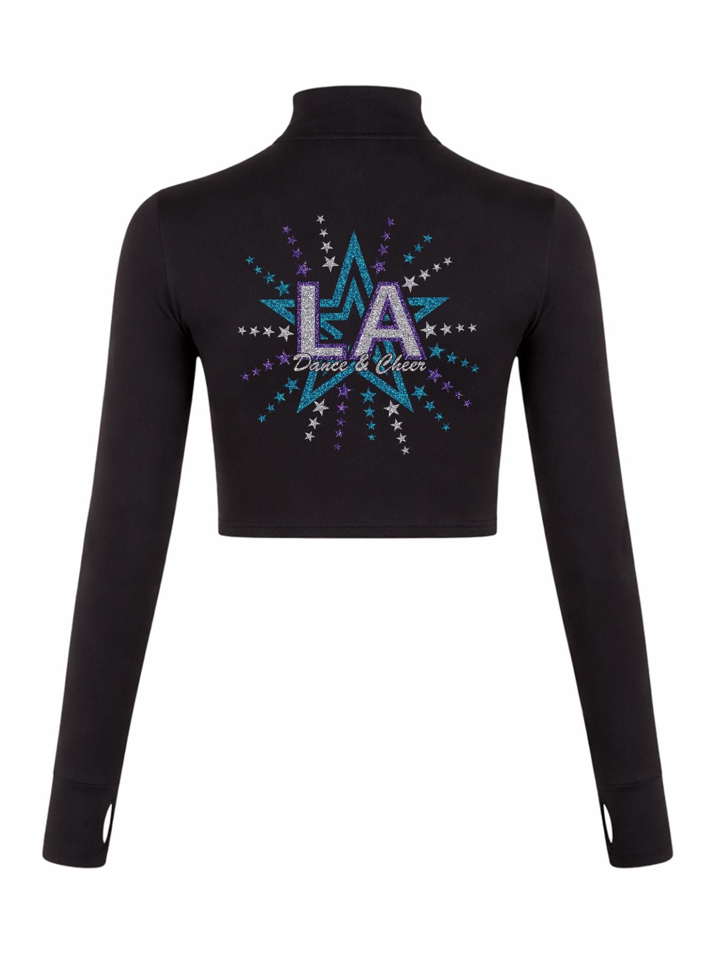 LA Dance and Cheer Long Sleeve Zip Crop Top - Image 2