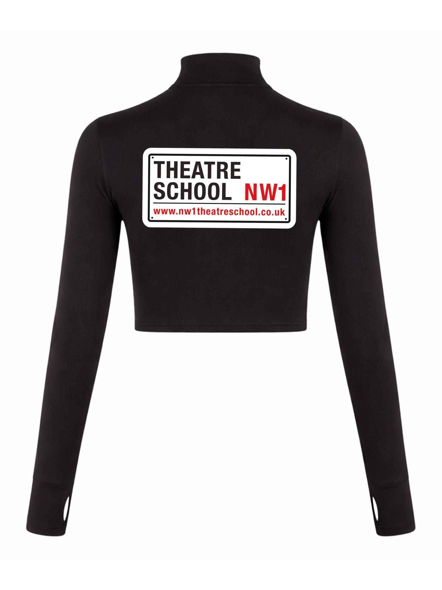 NW1 Theatre School Long Sleeve Zip Crop Top