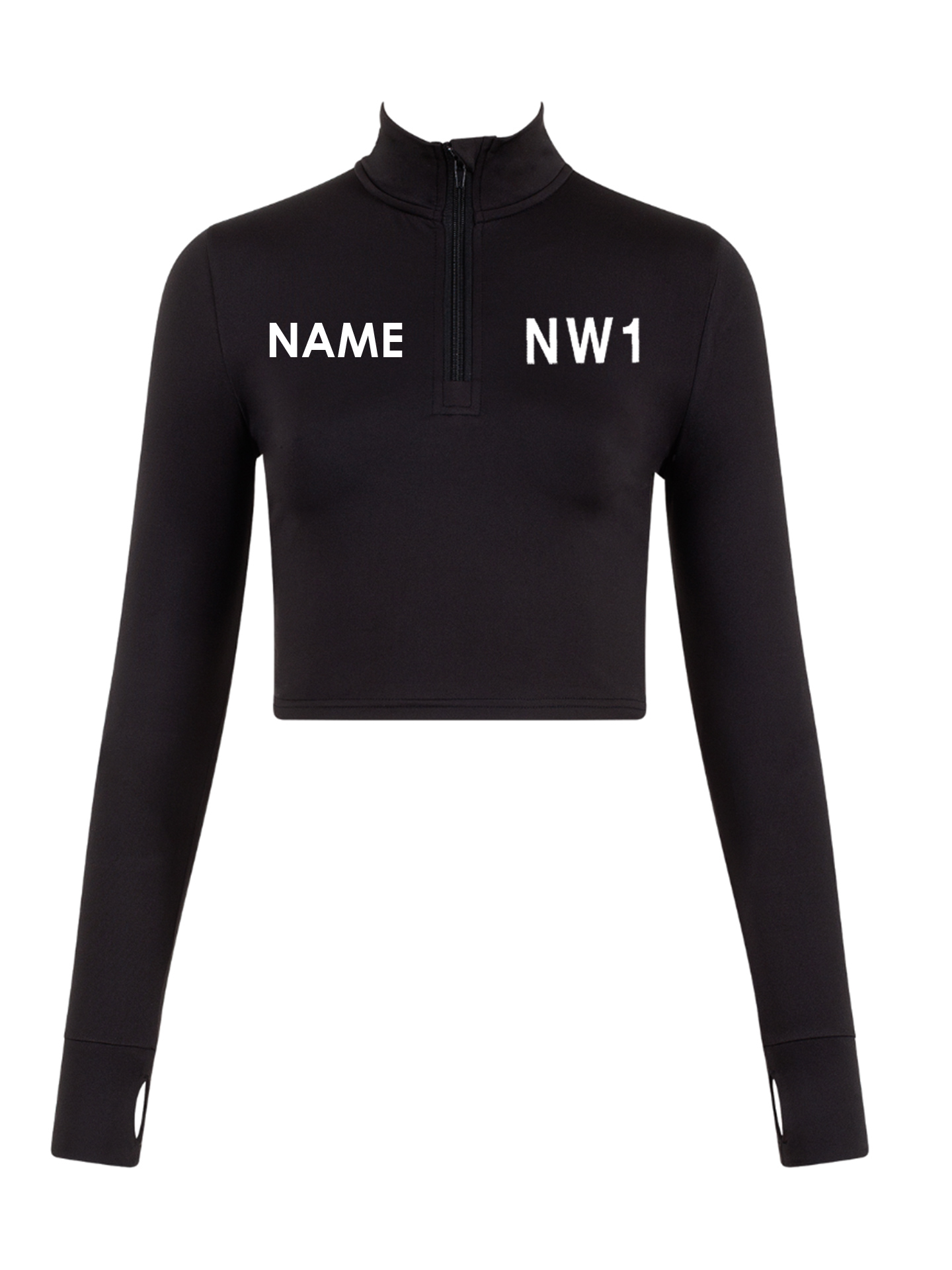 NW1 Theatre School Long Sleeve Zip Crop Top - Image 2