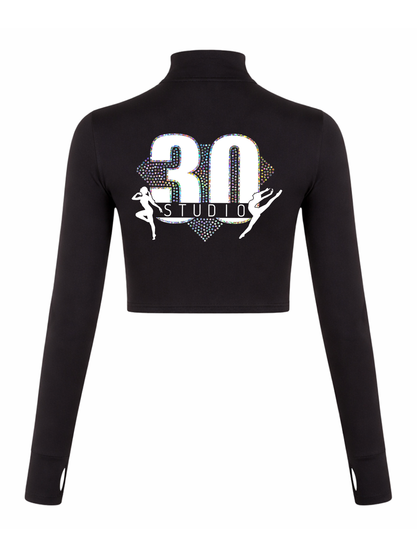 Studio 30 Crop Long Sleeve Zip Crop Top