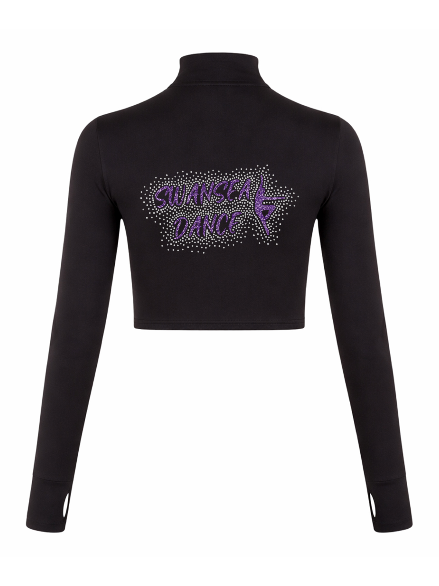 Swansea Dance Long Sleeve Zip Crop Top