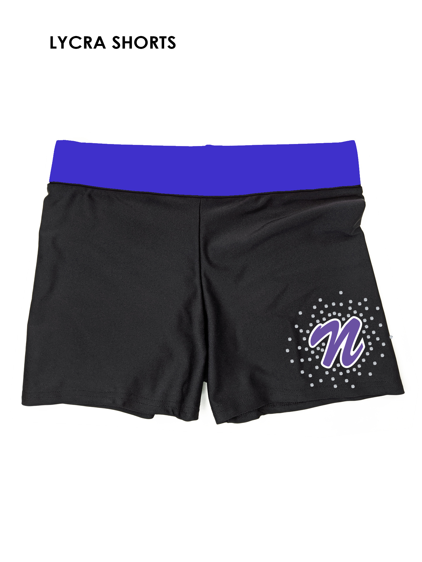 Caterham Allstars Cheerleading Team Nova Lycra Shorts**CUSTOM LYCRA 6-8 WEEK LEAD TIME**