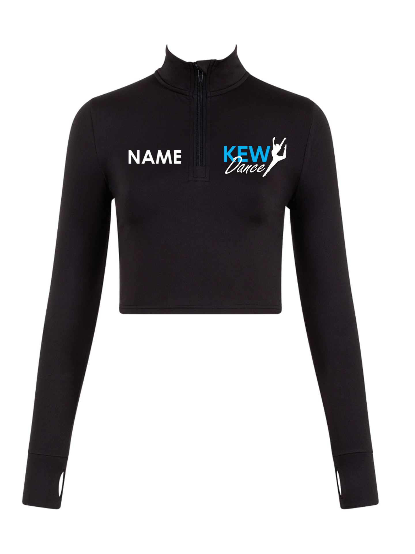 Kew Dance Crop Long Sleeve Zip Crop Top
