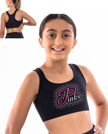 Pinks Rhinestone Racer Back Crop Top
