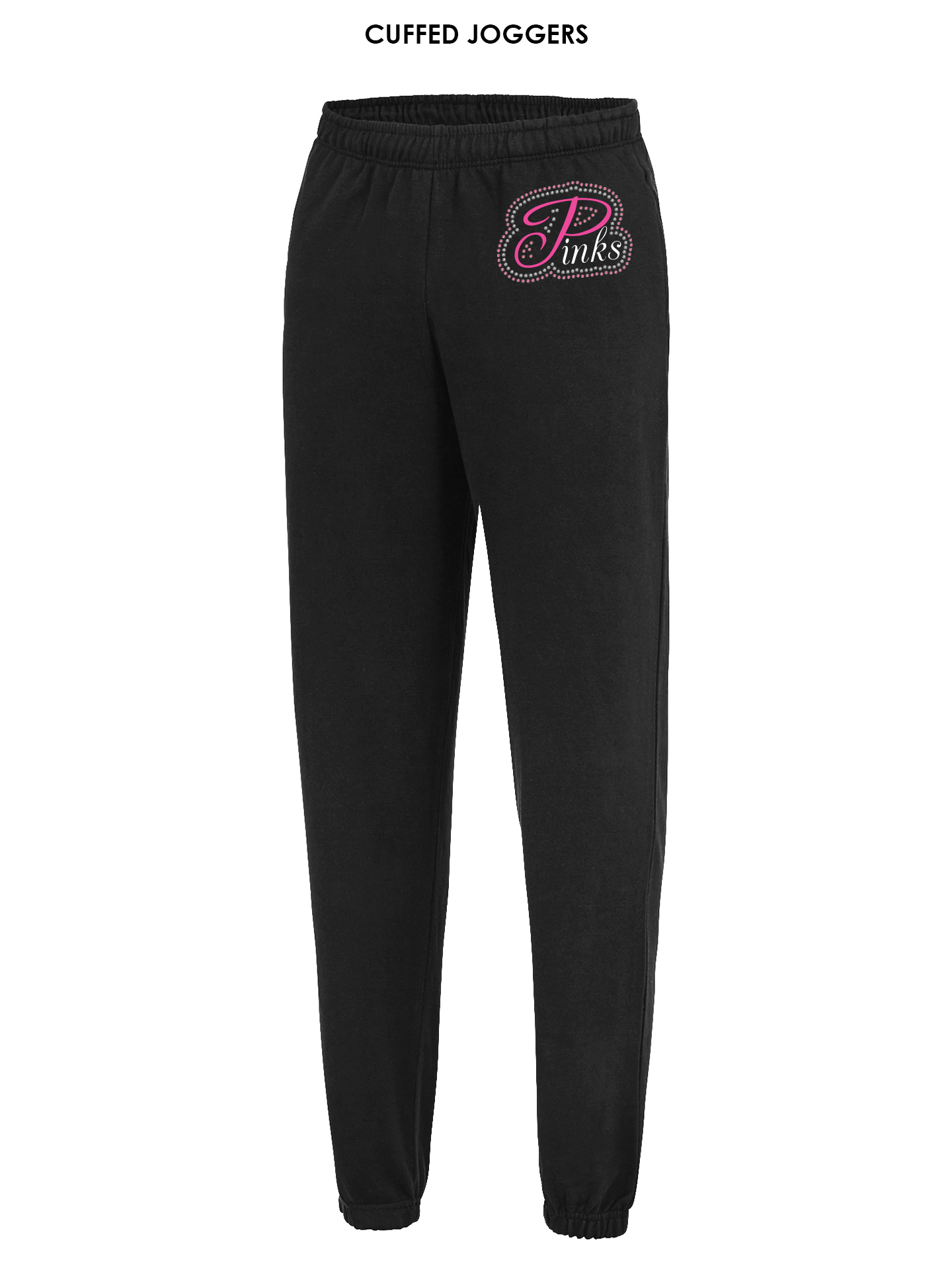 Pinks Rhinestone Cuffed Joggers
