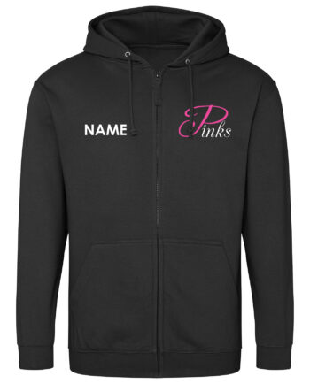 Pinks Rhinestone Zipped Hoodie