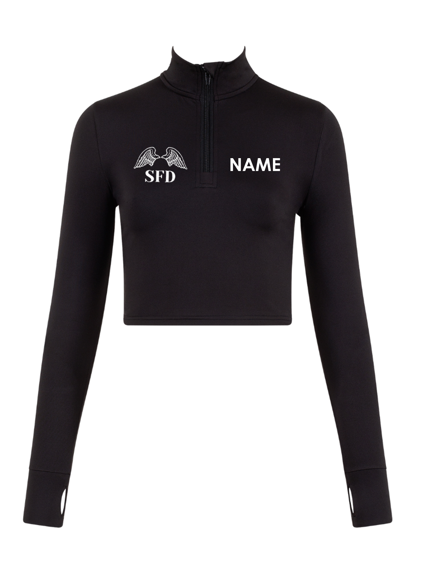 Street Flyers Long Sleeve Zip Crop Top
